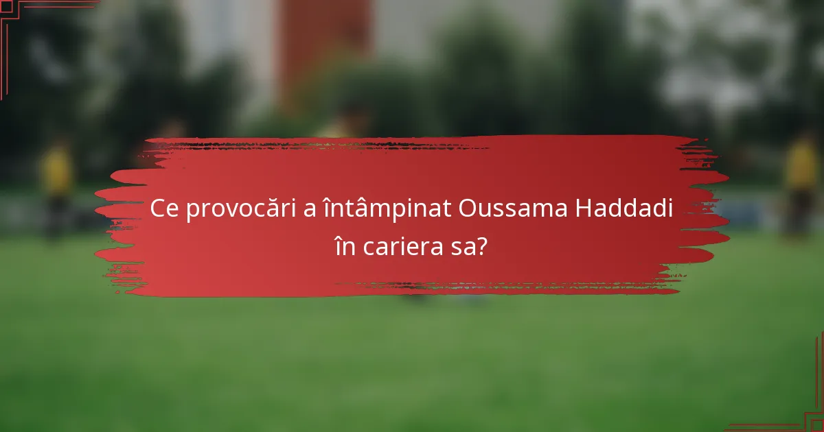 Ce provocări a întâmpinat Oussama Haddadi în cariera sa?