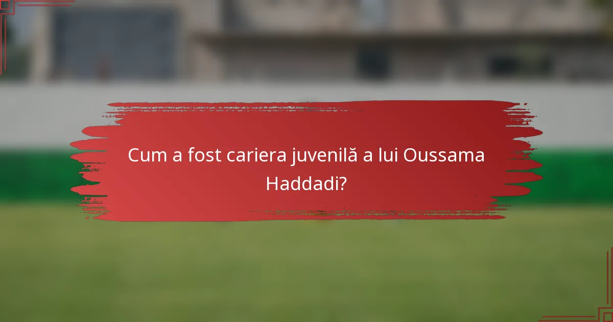 Cum a fost cariera juvenilă a lui Oussama Haddadi?