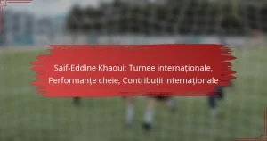 Saif-Eddine Khaoui: Turnee internaționale, Performanțe cheie, Contribuții internaționale