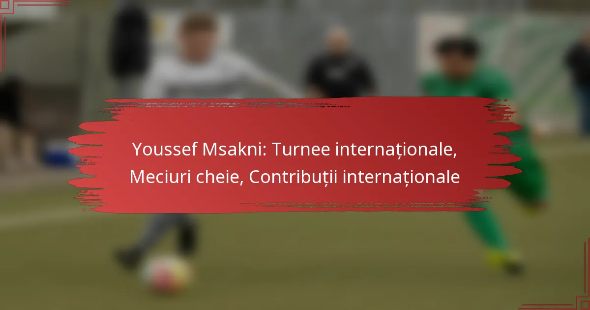 Youssef Msakni: Turnee internaționale, Meciuri cheie, Contribuții internaționale